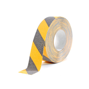 SAFETY TAPE 50MM X 18M JUOSTA JUODA/GELTONA